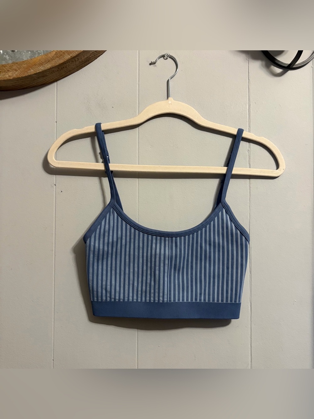 aerie Blue Striped Crop Bralette